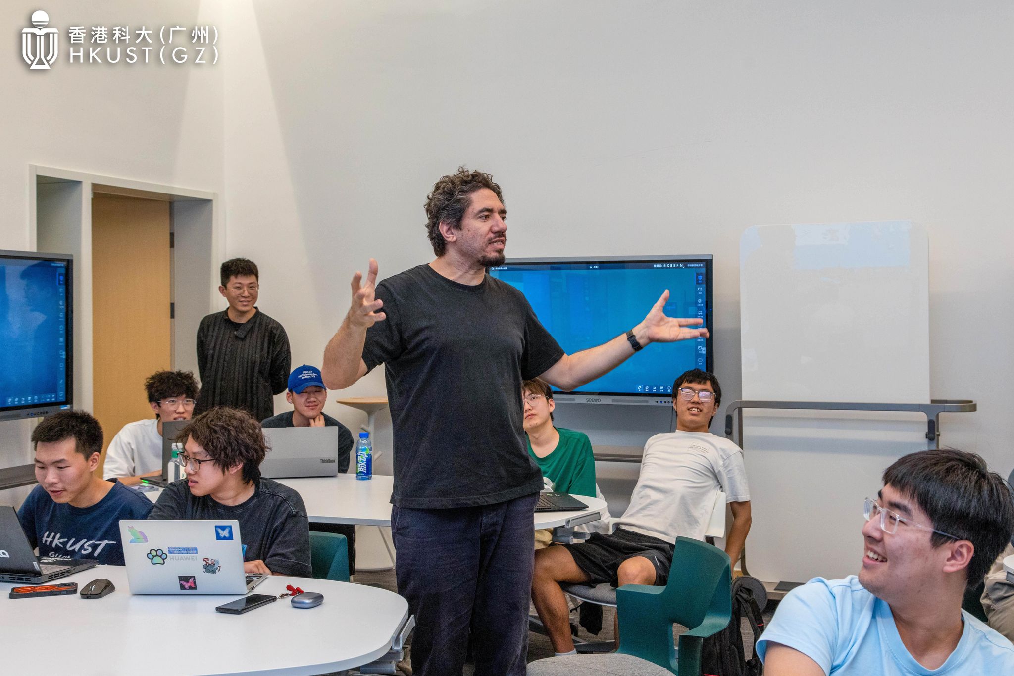 Theodoros Papatheodorou, Greek Senior Lecturer of Thrust of Computational Media and Arts, HKUST(GZ) Is Teaching in Classroom.